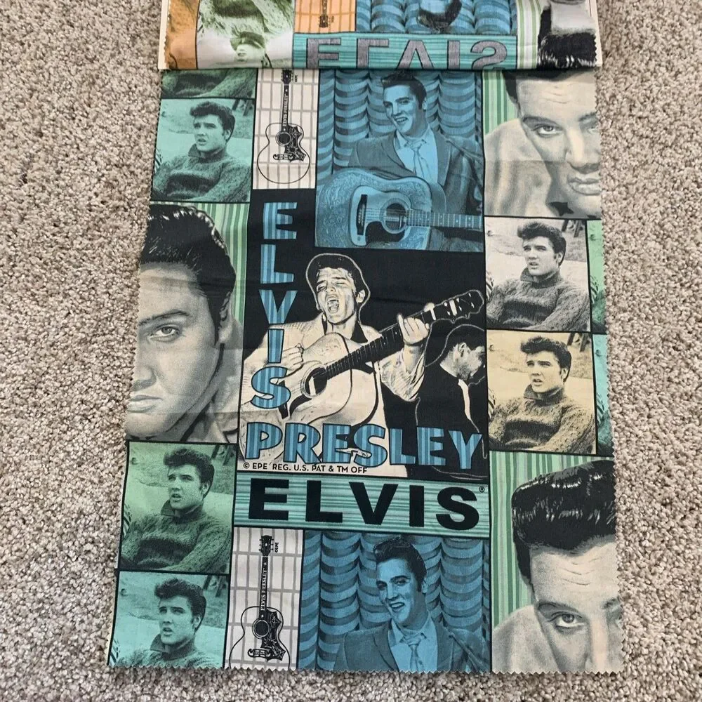 ELVIS PRESLEY VIP Cranston Sample Swatches 2 Piece  blue green tan beige